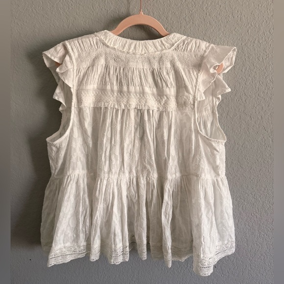 Pilcro by Anthropologie White Lace Button Front Blouse | NWT | Size XL - Picture 3 of 3